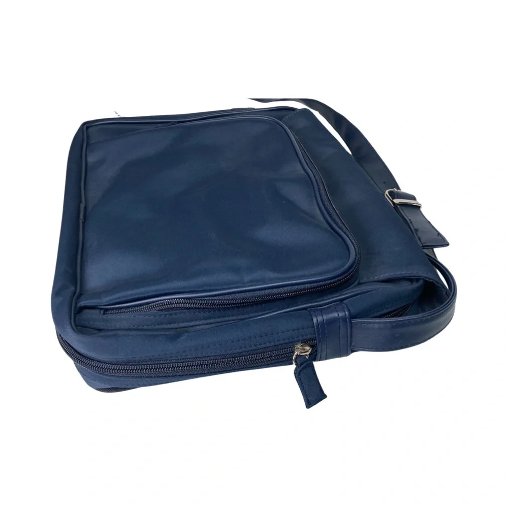 Crossbody Messenger Blue Bag Lap Top School Office Adjustable Strap Multi Pocket
